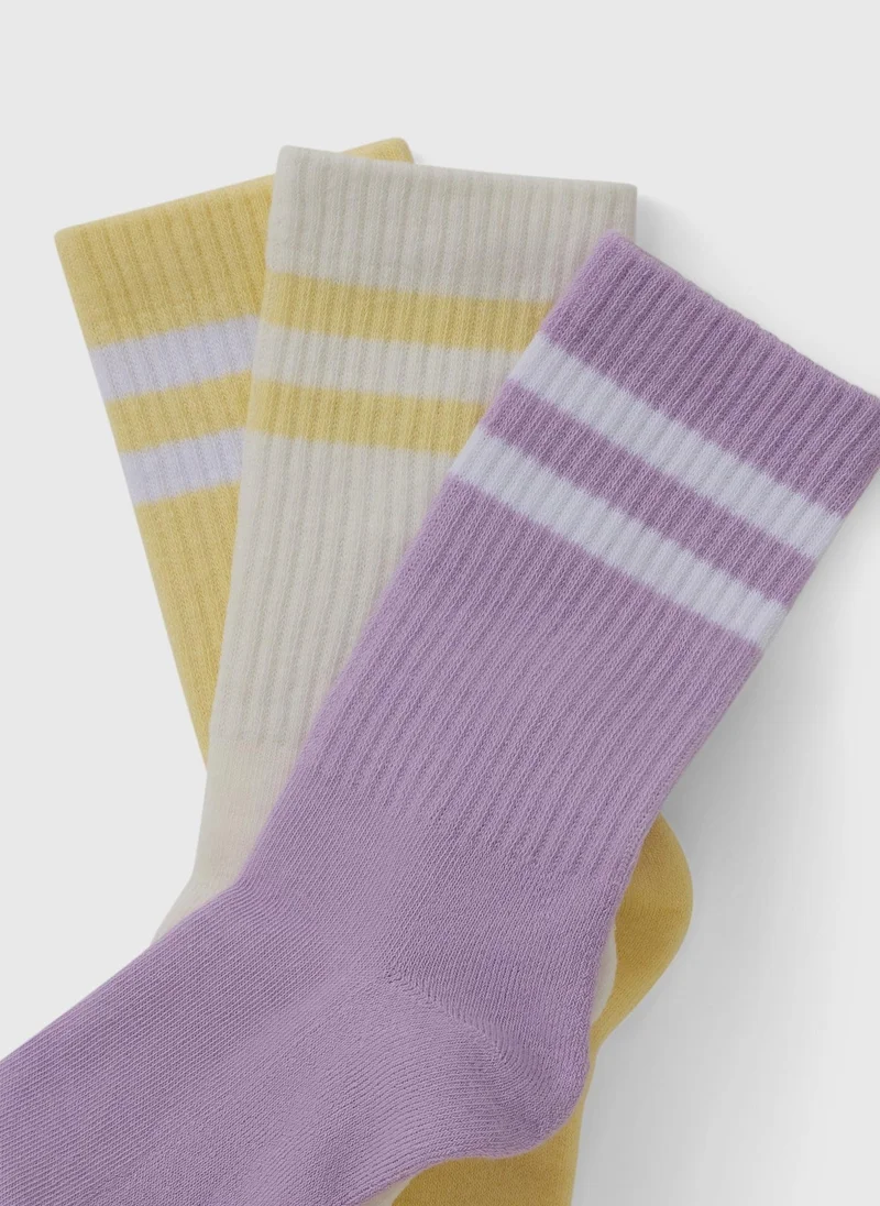 ماتلان 3 Pack Pastel Sports Crew Socks